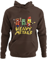 Φούτερ με κουκούλα - Heavy Metals Rocks - Color Thumbnail Καφέ