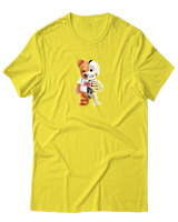 T-Shirt Αντρικό - Hello Half Skeleton - Color Thumbnail Κίτρινο