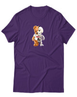 T-Shirt Αντρικό - Hello Half Skeleton - Color Thumbnail Σκούρο Μωβ