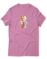 T-Shirt Αντρικό - Hello Half Skeleton - Color Thumbnail Ροζ