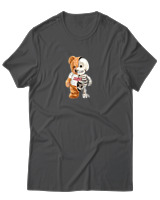 T-Shirt  Γυναικείο - Hello Half Skeleton - Color Thumbnail Ανθρακί