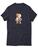 T-Shirt  Γυναικείο - Hello Half Skeleton - Color Thumbnail Σκούρο Μπλέ