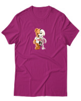 T-Shirt  Γυναικείο - Hello Half Skeleton - Color Thumbnail Φούξια
