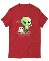 T-Shirt Αντρικό - Hello Human - Color Thumbnail Κόκκινο