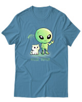 T-Shirt Αντρικό - Hello Human - Color Thumbnail Τιρκουάζ