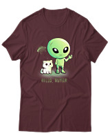 T-Shirt Αντρικό - Hello Human - Color Thumbnail Μπορντό