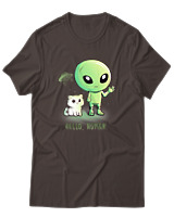 T-Shirt Αντρικό - Hello Human - Color Thumbnail Καφέ