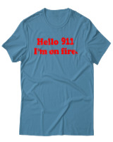 T-Shirt Αντρικό - Hello Im On Fire - Color Thumbnail Τιρκουάζ