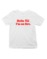T-Shirt  Παιδικό - Hello Im On Fire - Color Thumbnail 'Ασπρο