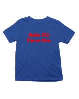 T-Shirt  Παιδικό - Hello Im On Fire - Color Thumbnail Μπλε Ρουά