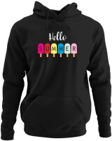 Φούτερ με κουκούλα - Hello Summer - Color Thumbnail Μαύρο