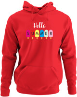 Φούτερ με κουκούλα - Hello Summer - Color Thumbnail Κόκκινο
