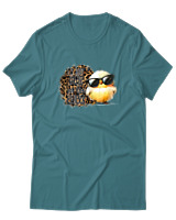 T-Shirt Αντρικό - Here For The Chicks - Color Thumbnail Μπλε Πράσινο