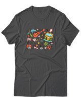 T-Shirt Unisex - Hippie Vibes - Color Thumbnail Ανθρακί