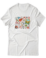 T-Shirt Unisex - Hippie Vibes - Color Thumbnail Άσπρο