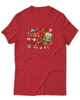 T-Shirt Unisex - Hippie Vibes - Color Thumbnail Κόκκινο