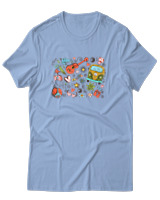 T-Shirt Unisex - Hippie Vibes - Color Thumbnail Γαλάζιο