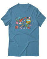 T-Shirt Unisex - Hippie Vibes - Color Thumbnail Τιρκουάζ