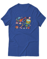 T-Shirt Unisex - Hippie Vibes - Color Thumbnail Μπλε Ρουά