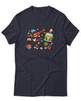 T-Shirt Unisex - Hippie Vibes - Color Thumbnail Σκούρο Μπλε