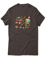 T-Shirt Unisex - Hippie Vibes - Color Thumbnail Καφέ