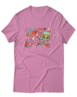 T-Shirt Unisex - Hippie Vibes - Color Thumbnail Ροζ