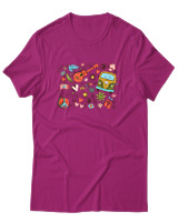 T-Shirt Unisex - Hippie Vibes - Color Thumbnail Φουξια