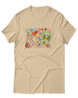 T-Shirt Unisex - Hippie Vibes - Color Thumbnail Μπεζ