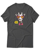 T-Shirt Αντρικό - Hipster Giraffe - Color Thumbnail Ανθρακί