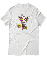 T-Shirt Αντρικό - Hipster Giraffe - Color Thumbnail Άσπρο