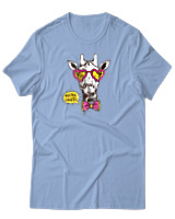 T-Shirt Αντρικό - Hipster Giraffe - Color Thumbnail Γαλάζιο