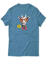 T-Shirt Αντρικό - Hipster Giraffe - Color Thumbnail Τιρκουάζ