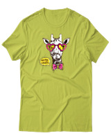 T-Shirt Αντρικό - Hipster Giraffe - Color Thumbnail Λαχανί