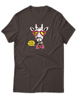 T-Shirt Αντρικό - Hipster Giraffe - Color Thumbnail Καφέ