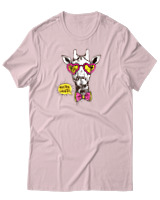 T-Shirt Αντρικό - Hipster Giraffe - Color Thumbnail Απαλό Ροζ