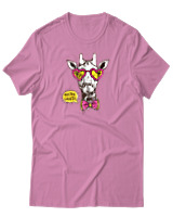 T-Shirt Αντρικό - Hipster Giraffe - Color Thumbnail Ροζ