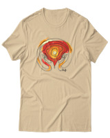 T-Shirt Αντρικό - Hold The Universe In There Hands - Color Thumbnail Μπεζ