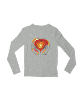 Μακρυμάνικο Μακό Παιδικό - Hold The Universe In There Hands - Color Thumbnail Γκρι Μελανζέ