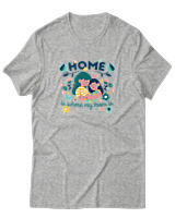 T-Shirt  Γυναικείο - Home Is Where My Mom Is - Color Thumbnail Γκρί Μελανζέ
