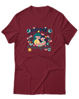 T-Shirt  Γυναικείο - Home Is Where My Mom Is - Color Thumbnail Σκούρο Κόκκινο