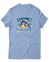 T-Shirt  Γυναικείο - Home Is Where My Mom Is - Color Thumbnail Γαλάζιο