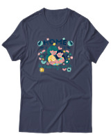 T-Shirt  Γυναικείο - Home Is Where My Mom Is - Color Thumbnail Μπλέ Γκρί
