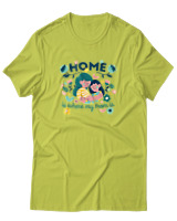 T-Shirt  Γυναικείο - Home Is Where My Mom Is - Color Thumbnail Λαχανί