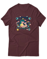 T-Shirt  Γυναικείο - Home Is Where My Mom Is - Color Thumbnail Μπορντό