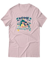 T-Shirt  Γυναικείο - Home Is Where My Mom Is - Color Thumbnail Απαλό Ροζ