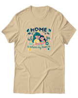 T-Shirt  Γυναικείο - Home Is Where My Mom Is - Color Thumbnail Μπέζ