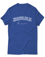 T-Shirt Unisex - Honolulu Hawaii - Color Thumbnail Μπλε Ρουά