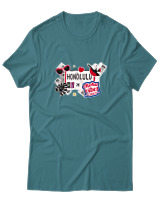 T-Shirt  Γυναικείο - Honolulu - Color Thumbnail Μπλέ Πράσινο