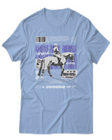 T-Shirt Αντρικό - Horse Riding - Color Thumbnail Γαλάζιο
