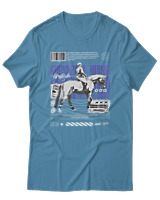 T-Shirt Αντρικό - Horse Riding - Color Thumbnail Τιρκουάζ